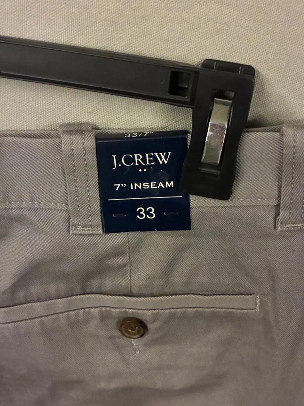 J. Crew Mercantile Men Gray Chino Flat Front Club Casual Preppy Shorts 33 NWT.